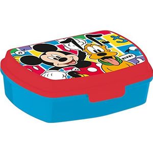 Rechthoekige sandwichbox, meerkleurig, herbruikbare kunststofproducten, BPA-vrij, binnenmaten 16,5 x 11,5 x 5,5 cm (Disney Mickey Mouse)