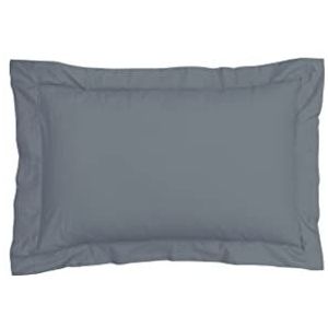 Sleepdown 2 x kussenslopen van 100% puur katoen, Oxford-katoen, zacht, comfortabel, leisteen, 63 x 89 cm
