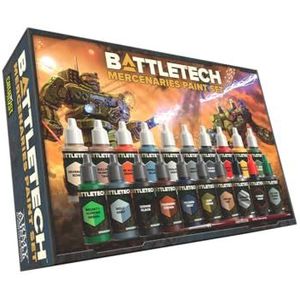 Catalyst Game Labs Battletech Mercenaries miniatuurschilderset, perfect voor Battletech-liefhebbers, bevat exclusieve kleuren vanaf 14 jaar