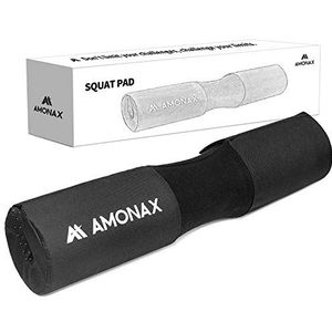 AMONAX Barbell Squat Pad, extra dikke schuimvulling voor nek- en schouderondersteuning, Heavy Duty Gym Fitness Workout Cover voor vrouwen heupstoten, Gewichtheffen en zware squats (Zwart)