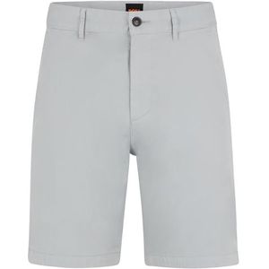 BOSS Hommes Chino-Slim-Shorts Short Slim Fit en Twill de Coton Stretch, Gris, 36