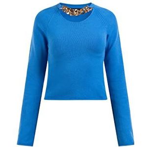 caneva Pull en tricot pour femme, bleu roi, M-L