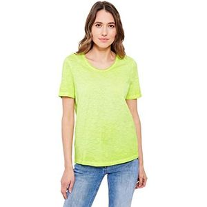 Cecil T-shirt basique à manches courtes pour femme, Jaune citron vert, XS