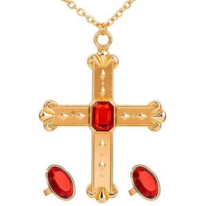 Cardinal SET"" (halsketting met kruis, 2 ringen) -