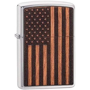 Zippo Woodchuck USA Amerikaanse vlag Pocket Lighter aansteker, uniseks, grijs, Eén maat