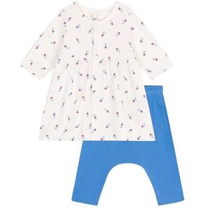 Petit Bateau Robe à manches longues et legging pour bébé fille A0DC9, blanc/multicolore, 6 mois, Blanc/multicolore., 6 mois