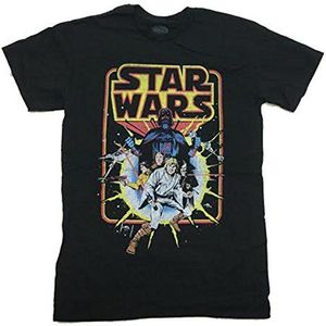 Star Wars - Old School Comic Men's Crew Neck T-Shirt Black XL, Noir, XL