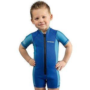 Cressi Sub S.p.A. Shorty Kids zwempak voor kinderen, uniseks, blauw/azuur/korte mouwen, XL/leeftijd 6/8