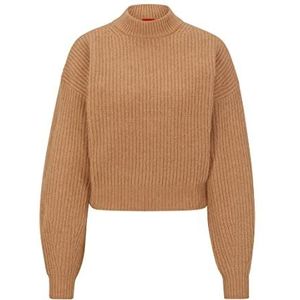 HUGO Sismia Gebreide damessweater, licht/pastel bruin232, XL, Licht/Pastel Brown232