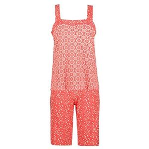 Ulla Popken Shorty, patroonmix mouwloos, korte pyjama dames pyjama's, Italiano Roze