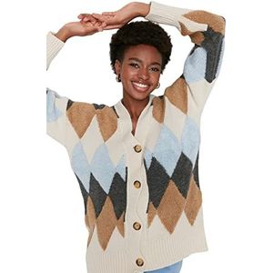 Trendyol Cardigan en tricot à col en V standard pour femme, rock, M