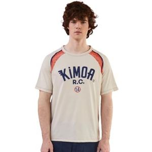 KIMOA T-shirt LA Racing - T-shirt à manches courtes pour homme et femme - Matériau recyclé - XL - Beige, beige, XXL