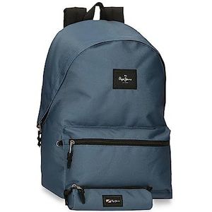 Pepe Jeans Aris Bagage - Messenger Bag voor jongens, Blauw, Laptoprugzak + schooletui