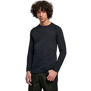 Urban Classics Raglan gebreid T-shirt met lange mouwen voor heren, zwart, XL, zwart.