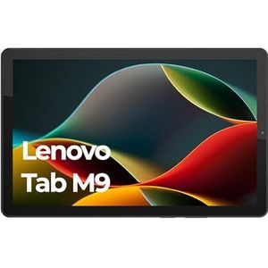 Lenovo Tab M9 Tablet touchscreen 9 inch HD (MediaTek Helio G80, 8 kernen, 4 GB RAM, 64 GB eMMC, Android 12, WiFi + Bluetooth), transparante beschermhoes - grijs