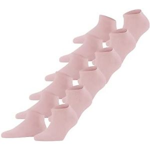 FALKE Gelukkige damessokken, 6 stuks, ademend, katoen, versterkte lage sokken, zacht op de huid, platte naad met effen tenen voor alle doeleinden, multipack 6 paar, Roze (Blossom 8645)