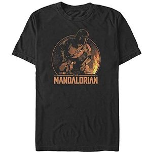 Star Wars Unisex Camping Mando Organic T-shirt met korte mouwen, zwart, L, SCHWARZ