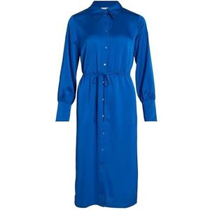 Vila Viellette L/S Shirt Dress - Noos Damesblousejurk, Lapis blauw