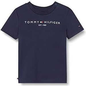 Tommy Hilfiger Uniseks T-shirt met korte mouwen voor kinderen, Blauw (Twilight Navy)