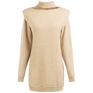 nolie Robe en tricot pour femme 11025380-NO01, beige, taille XL/XXL, Robe tricotée, XL-XXL