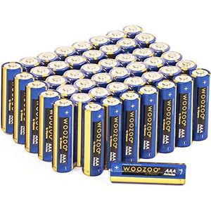 Woozoo by Ohyama, AAA Alkaline batterijen (48 st.), 1.5V, 1250mAh, langdurige macht, 10-jaar houdbaarheid, Voor kleine elektrische toestellen - Dry Cell Battery LR03 - Blauw