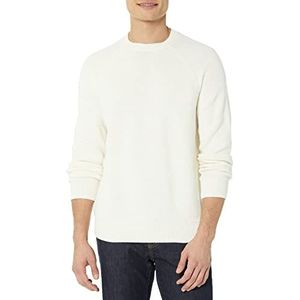 Amazon Essentials Chandail en coton texturé à encolure ras du cou pour homme, coupe surdimensionnée, blanc coquille d'œuf, taille 5XL