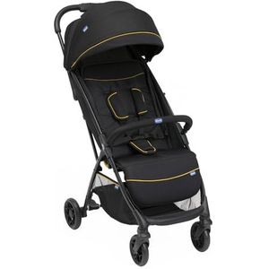 Glee lichtgewicht buggy, praktisch en lichtgewicht, automatische sluiting, brede en comfortabele zitting, wielen van hoge kwaliteit, rugleuning, zonnekap, tot 22 kg, zwart