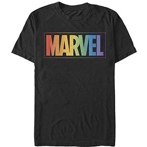 Marvel Other-Rainbow Organic T-Shirt À Manches Courtes Mixte, Noir, L