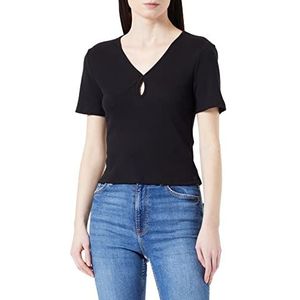 Noisy may Nmmaya S/S O-Neck Cutout Top Noos T-shirt pour femme, Noir, M