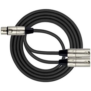 Kirlin Cable Y-303-06 Y-kabel XLR vrouwelijk naar dubbel XLR mannelijk, 1,8 m