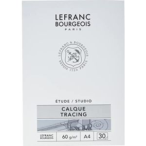 Lefranc Bourgeois Studio 301343 Transparant papier 30 vellen A4 formaat 60 g/m² Transparant Printbaar en voor technische tekeningen met potloden, markers en fineliners