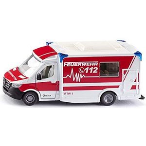 siku 2115, Mercedes-Benz Sprinter Miesen Type C ambulance, 1:50, metaal/kunststof, rood/wit, afneembaar dak, inclusief Brancard en rugplank