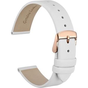 WOCCI | 20 mm Elegante horlogeband voor dames met roségouden gesp (wit)