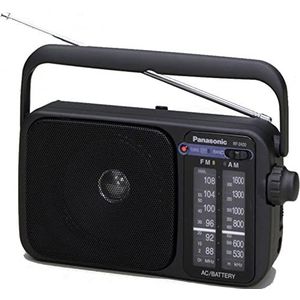 Panasonic RF-2400DEG-K draagbare radio met handgreep, net- of batterijvoeding, zwart