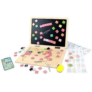 PLANETE Wood – computer leisteen magnetisch – FSC – 030241 – Montessori – meerkleurig – hout – spel voor kinderen – bord – mijn eerste laptop – 30 cm x 22 cm – vanaf 3 jaar