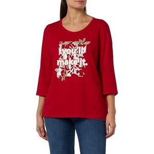 s.Oliver Dames T-shirt met rode print maat 38, Red Placed Print, 40, Red Placed Print