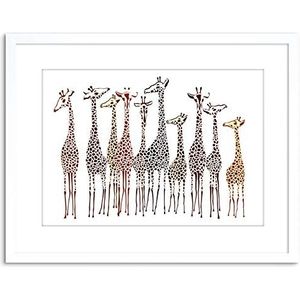 DT Group of Giraffes Framed Art Print Foto Mount Foto F97X289