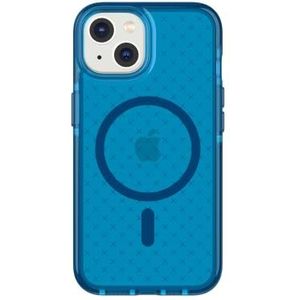 tech21 iPhone 14 Evo Check compatibel met MagSafe – stootvaste en dunne 4,9 m FlexShock multi-case beschermhoes – extra toetsen – blauw