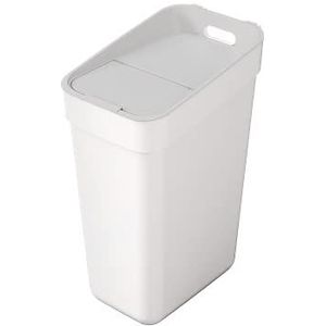 CURVER Afvalemmer voor sorteren, 30 l, ""Ready to Collect"" – met wandhouder voor muur of deur – keuken, badkamer, bijkeuken, 100% gerecycled, wit