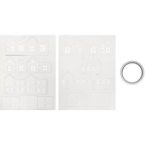 Rayher Lichtvillage 6724000 FSC-papier, 100% met plakband, 5 vellen, beige/wit