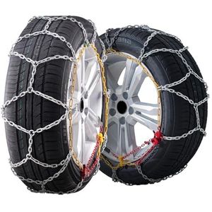VEVOR Sneeuwkettingen van mangaangelegeerd staal, antislip bandkettingen, perfecte pasvorm, noodaccessoires voor auto's, bestelwagens, SUV's en vrachtwagens, zilver, 2 stuks