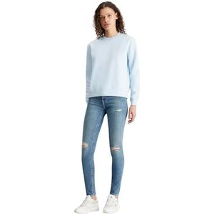 Calvin Klein Jeans Institutionele ronde hals, sweatshirts voor dames, Blauwe herinnering.
