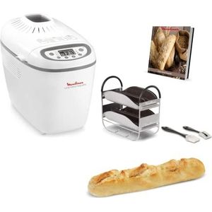 Moulinex OW610110 broodbakmachine voor thuisgebruik, stokbrood, brood, 1650 W, 1,5 kg, wit