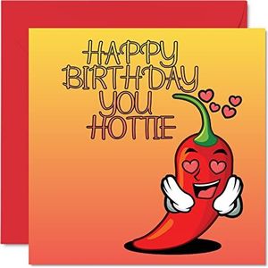 Verjaardagskaarten voor mannen en vrouwen - You Hottie - verjaardagskaarten voor vriend, vriendin, echtgenoot, vrouw, partner, vriend, wenskaarten, 145 mm x 145 mm, grappige kaarten voor de 30e 40e 50e verjaardag