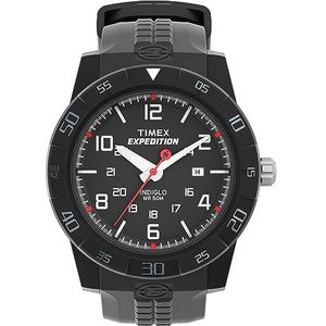 Timex Expedition Rugged Core Analog 43 mm herenhorloge met polsband van kunsthars, T49831, zwart/zwart, sport, zwart/zwart, Sport