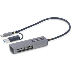 StarTech.com Lecteur multicartes USB 3.0, SD/microSD/CF, lecteur de carte USB-C avec adaptateur USB-A, lecteur de cartes externe