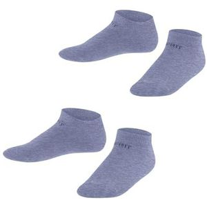 ESPRIT Voetballogo 2-pack sokken uniseks kinderen biologisch katoen duurzaam grijs zwart meerdere kleuren lage sokken kort dun zomer zonder patroon 2 paar, blauw (jeans 6458)