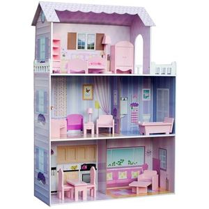 Teamson Kids Dream Land Houten poppenhuis voor kinderen, meisjes, speelgoed KYD-10922A