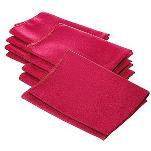 LA Linen 10 stuks popeline, polyester, fuchsia, 45,7 x 45,7 cm