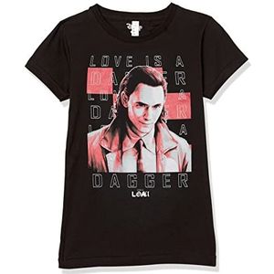 Marvel Little Big Loki Girls T-shirt à manches courtes pour filles, noir, taille XS, Noir, XS